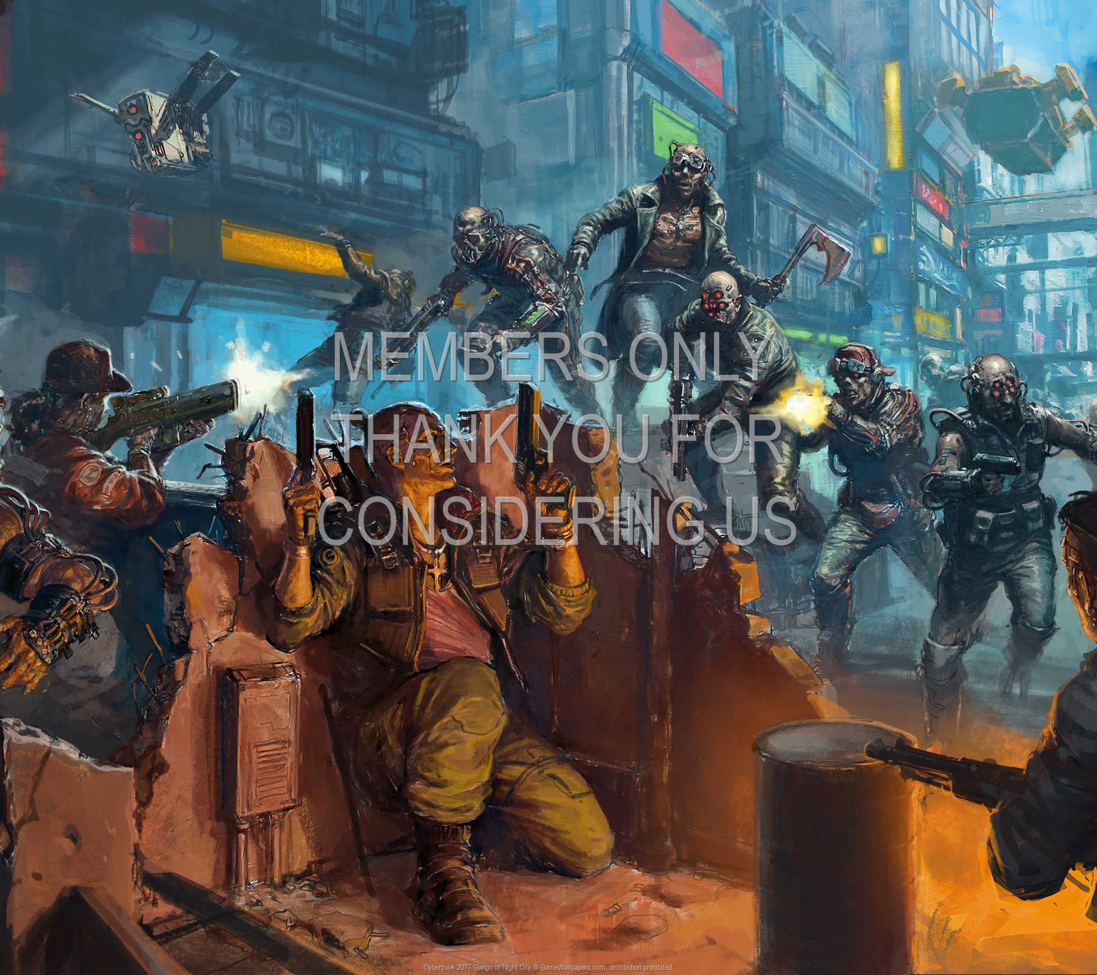 Cyberpunk 2077: Gangs of Night City 1080p Horizontal Mobiele achtergrond 01