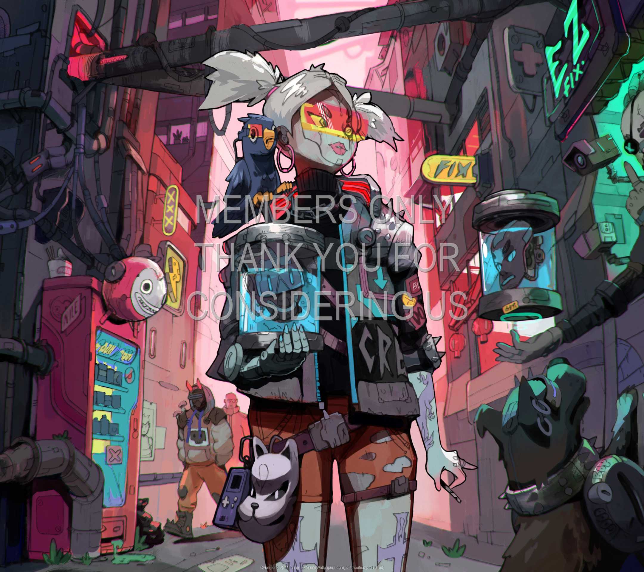 Cyberpunk 2077 fan art 1080p Horizontal Mobiele achtergrond 06