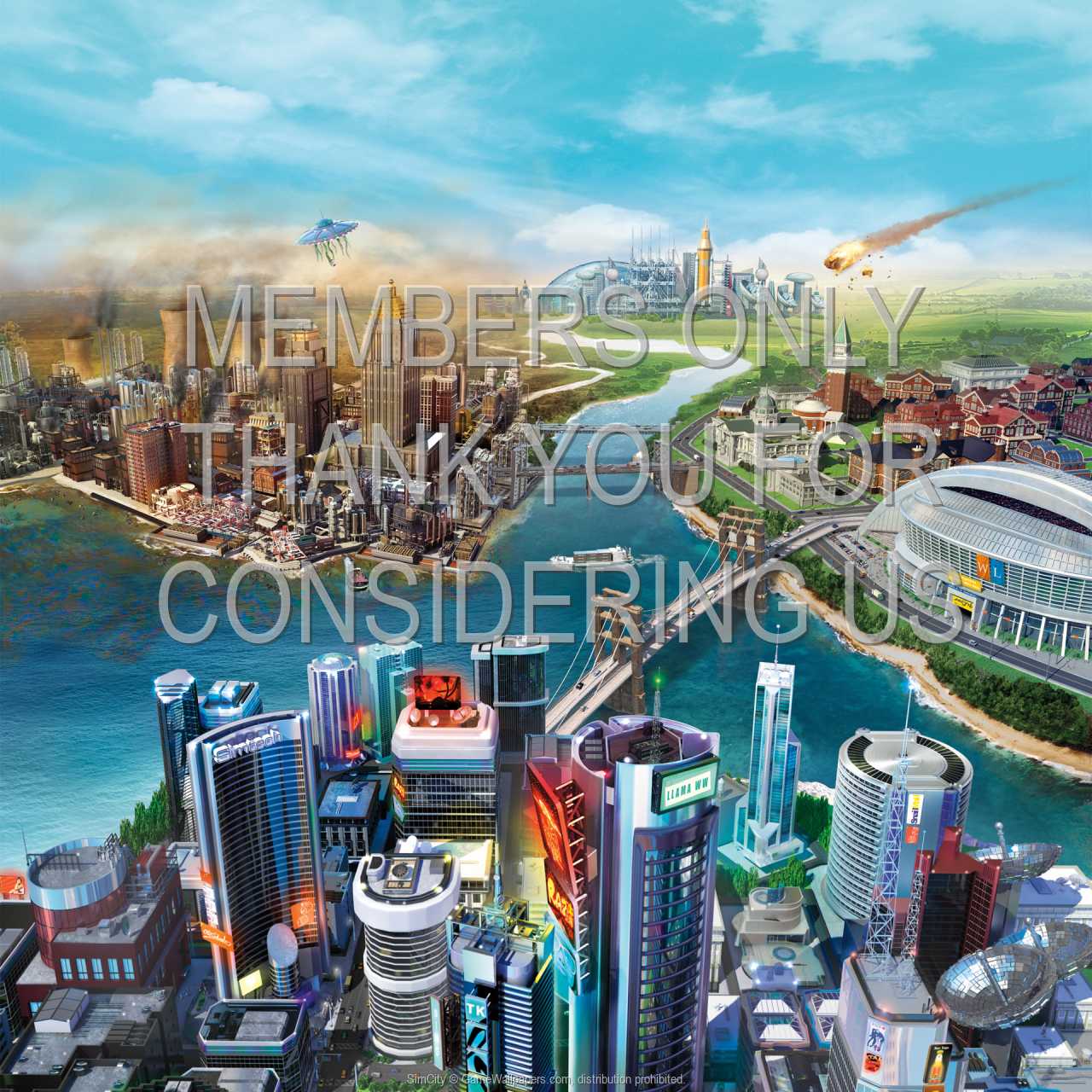 SimCity 720p Horizontal Mobiele achtergrond 01