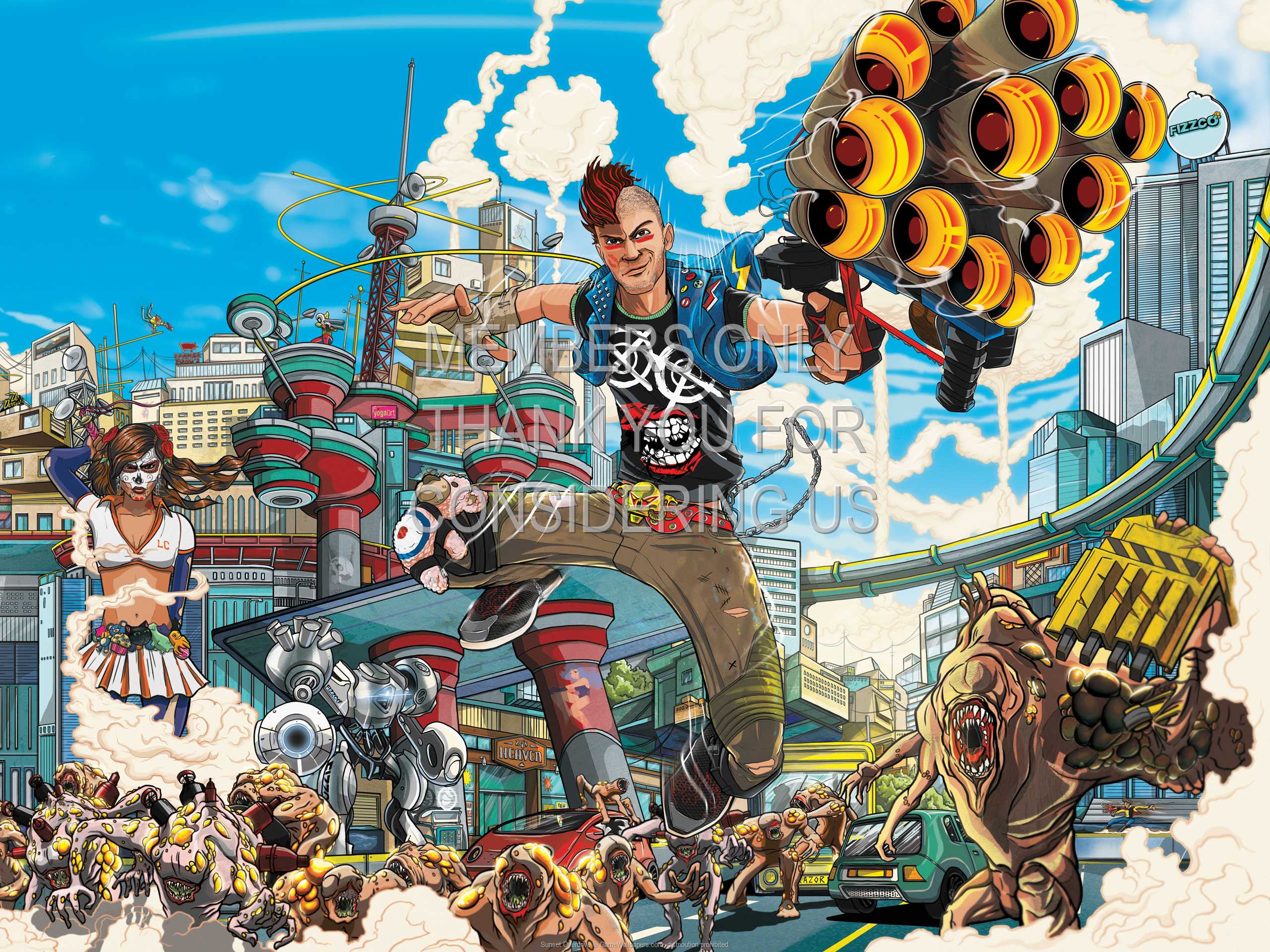 Sunset Overdrive 1080p Horizontal Mobiele achtergrond 01