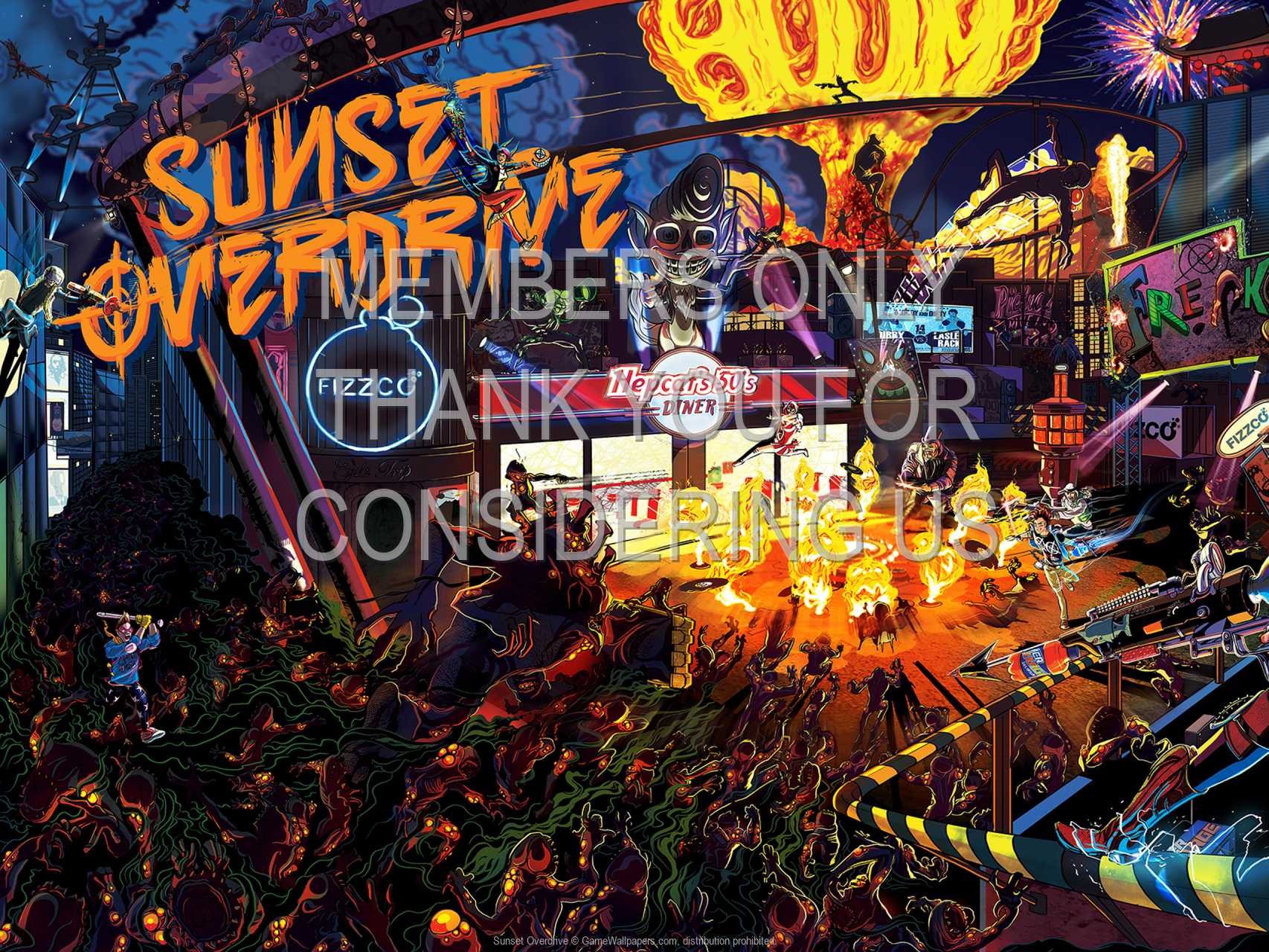 Sunset Overdrive 720p Horizontal Mobiele achtergrond 02