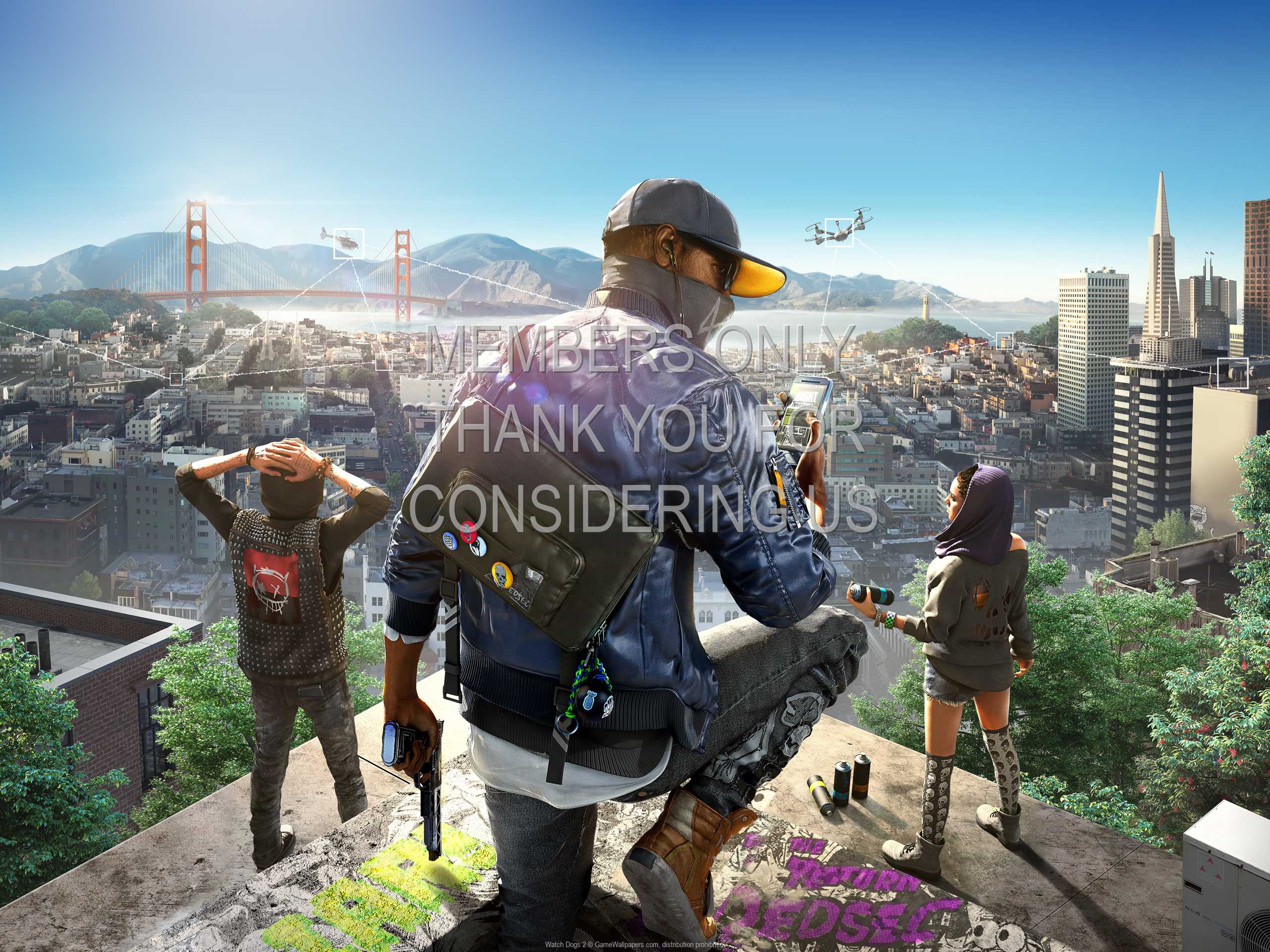 Watch Dogs 2 1080p Horizontal Mobiele achtergrond 01