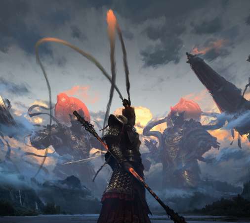 Black Myth: Wukong fan art Mobile Horizontal wallpaper or background