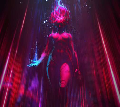 Cyberpunk Trading Card Game Mobile Horizontal wallpaper or background