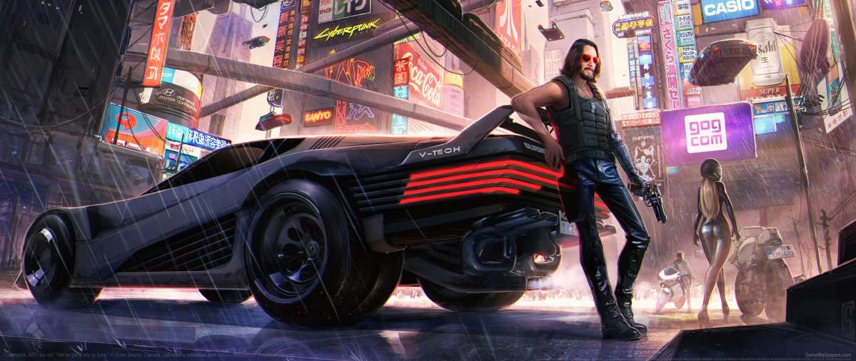 Cyberpunk 2077 fan art ultrawide wallpaper or background 04