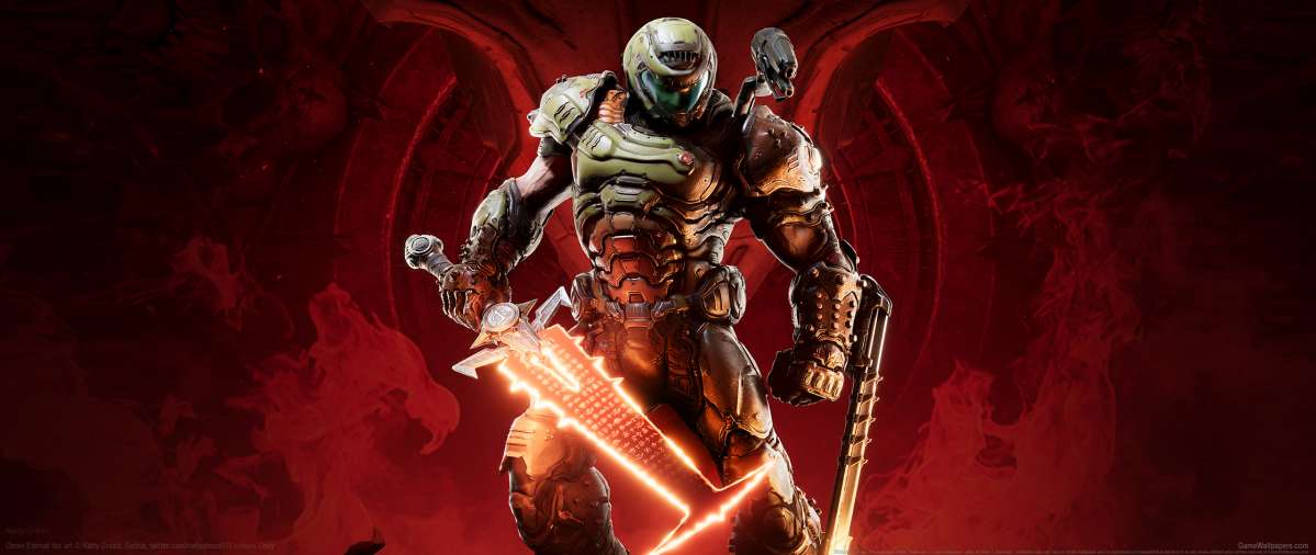 Doom Eternal fan art ultrawide wallpaper or background 01