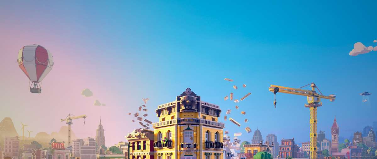Lego Skylines ultrawide wallpaper or background 01
