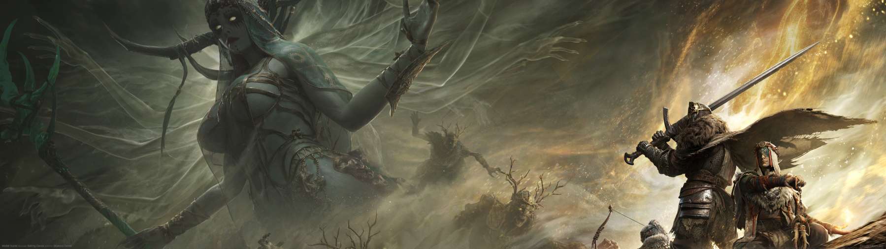 Mistfall Hunter superwide wallpaper or background 02