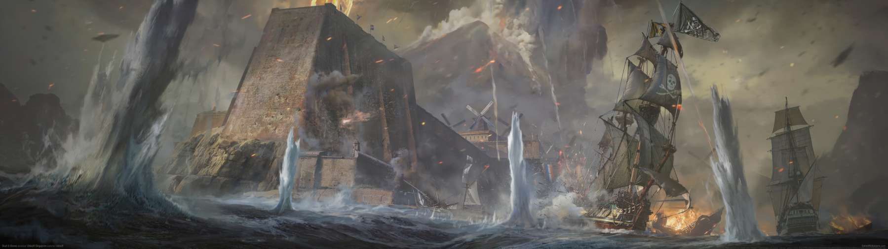 Skull & Bones superwide wallpaper or background 09