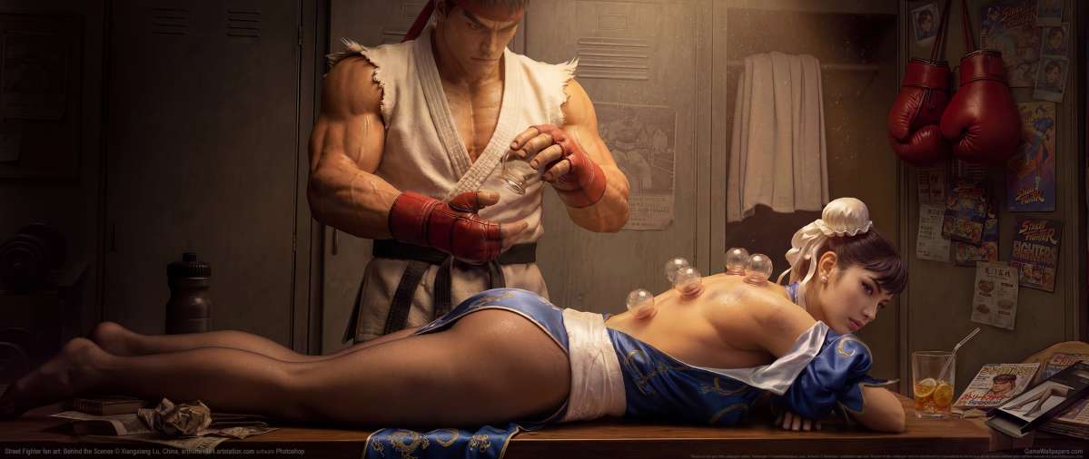 Street Fighter fan art ultrawide wallpaper or background 01