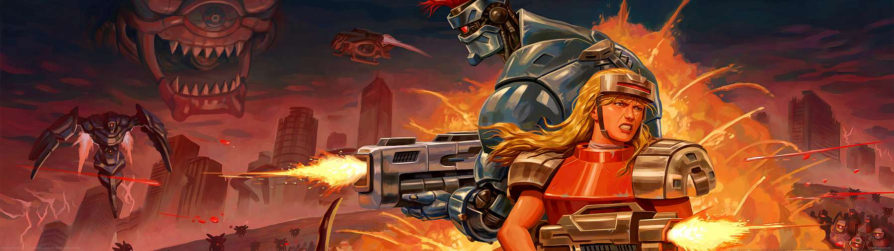 Blazing Chrome superwide wallpaper or background 01