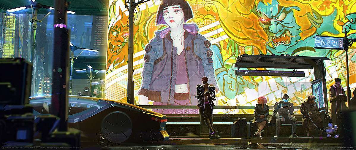 Cyberpunk 2077 fan art ultrawide wallpaper or background 05