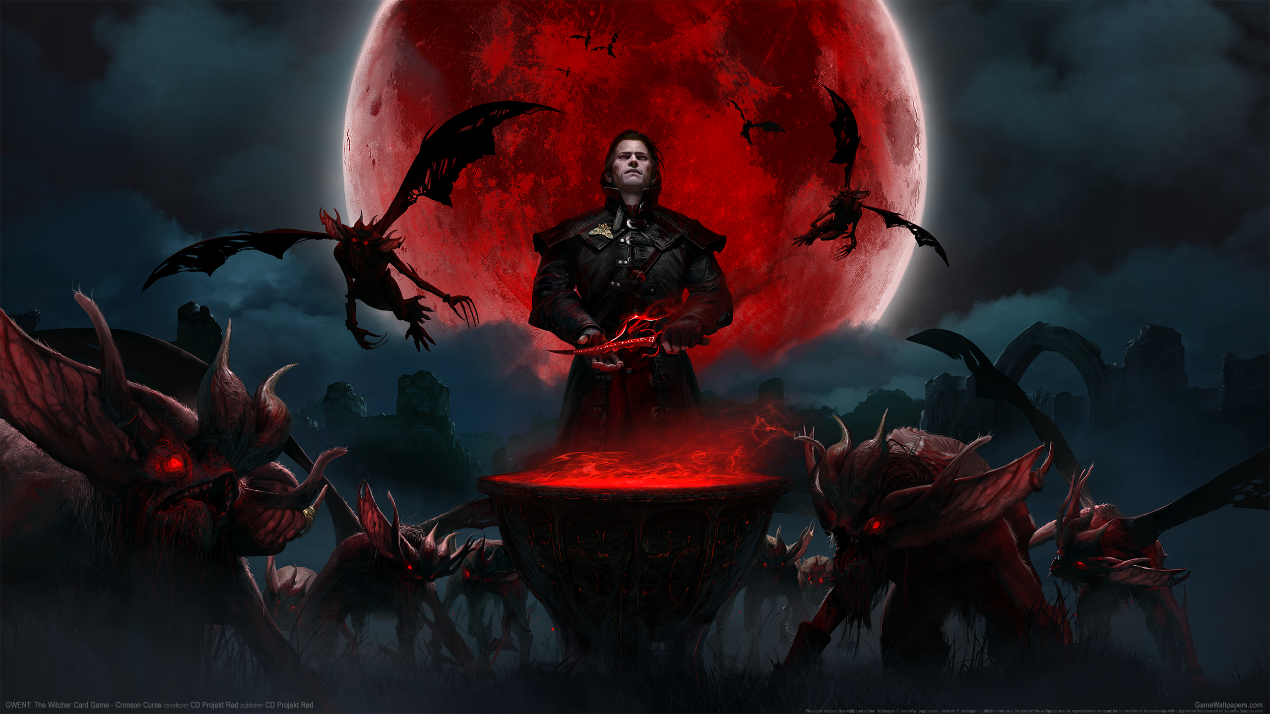 Gwent The Witcher Card Game Crimson Curse Wallpaper 01 2560x1440
