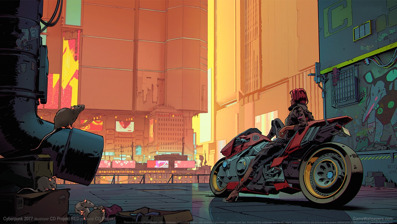 Cyberpunk 2077 1360x768 Hintergrundbild 27