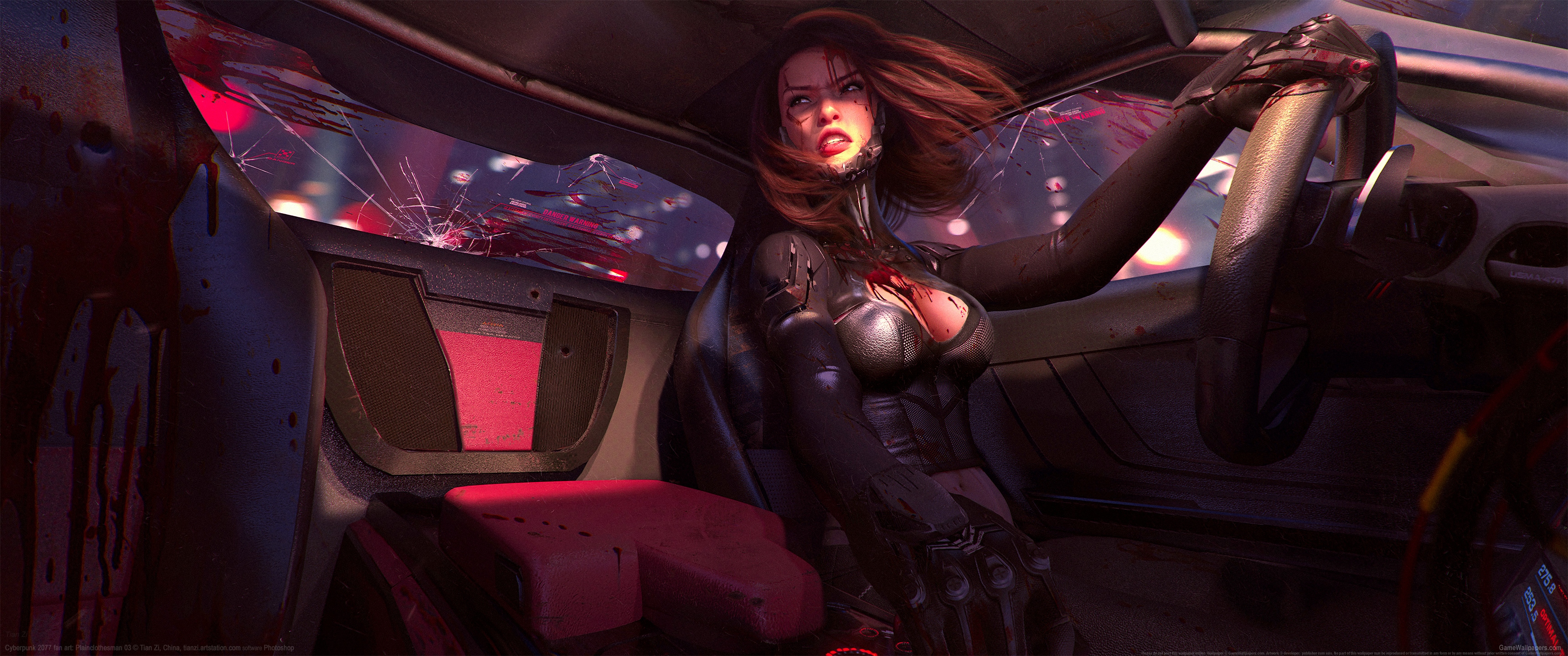 Cyberpunk 2077 fan art 3440x1440 Hintergrundbild 01