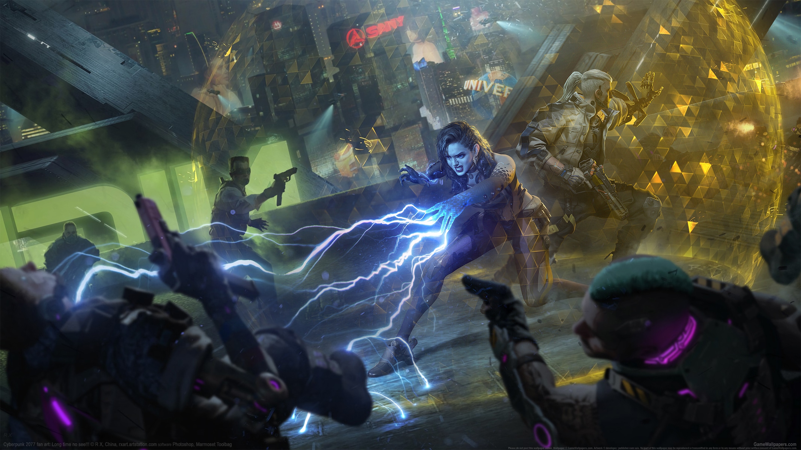 Cyberpunk 2077 fan art 2560x1440 wallpaper or background 02