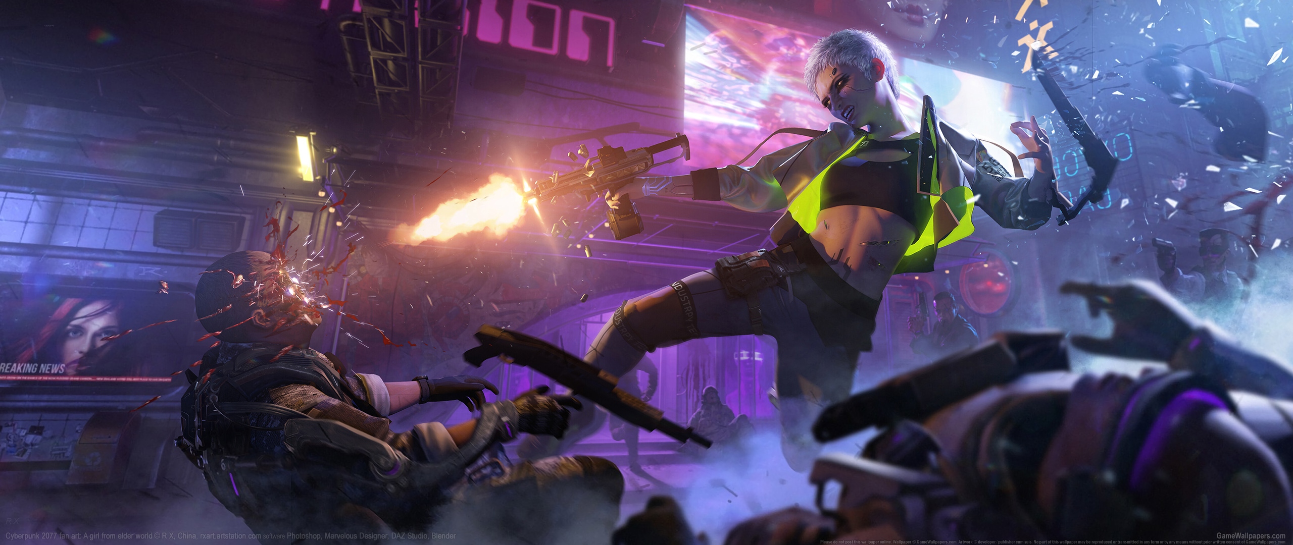 Cyberpunk 2077 fan art 2560x1080 wallpaper or background 03