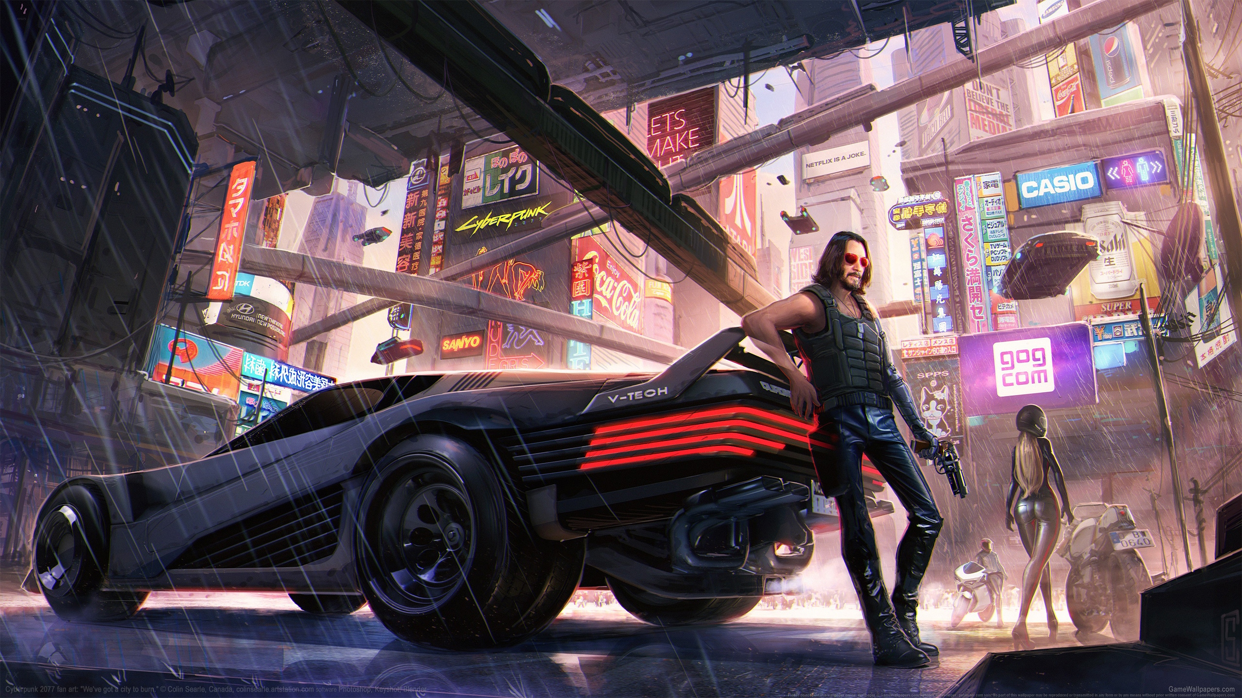 Cyberpunk 2077 fan art 2560x1440 achtergrond 04