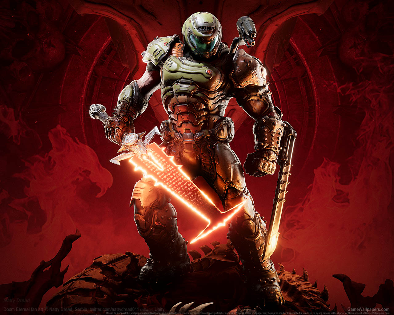 Doom Eternal fan art Hintergrundbild 01 1280x1024