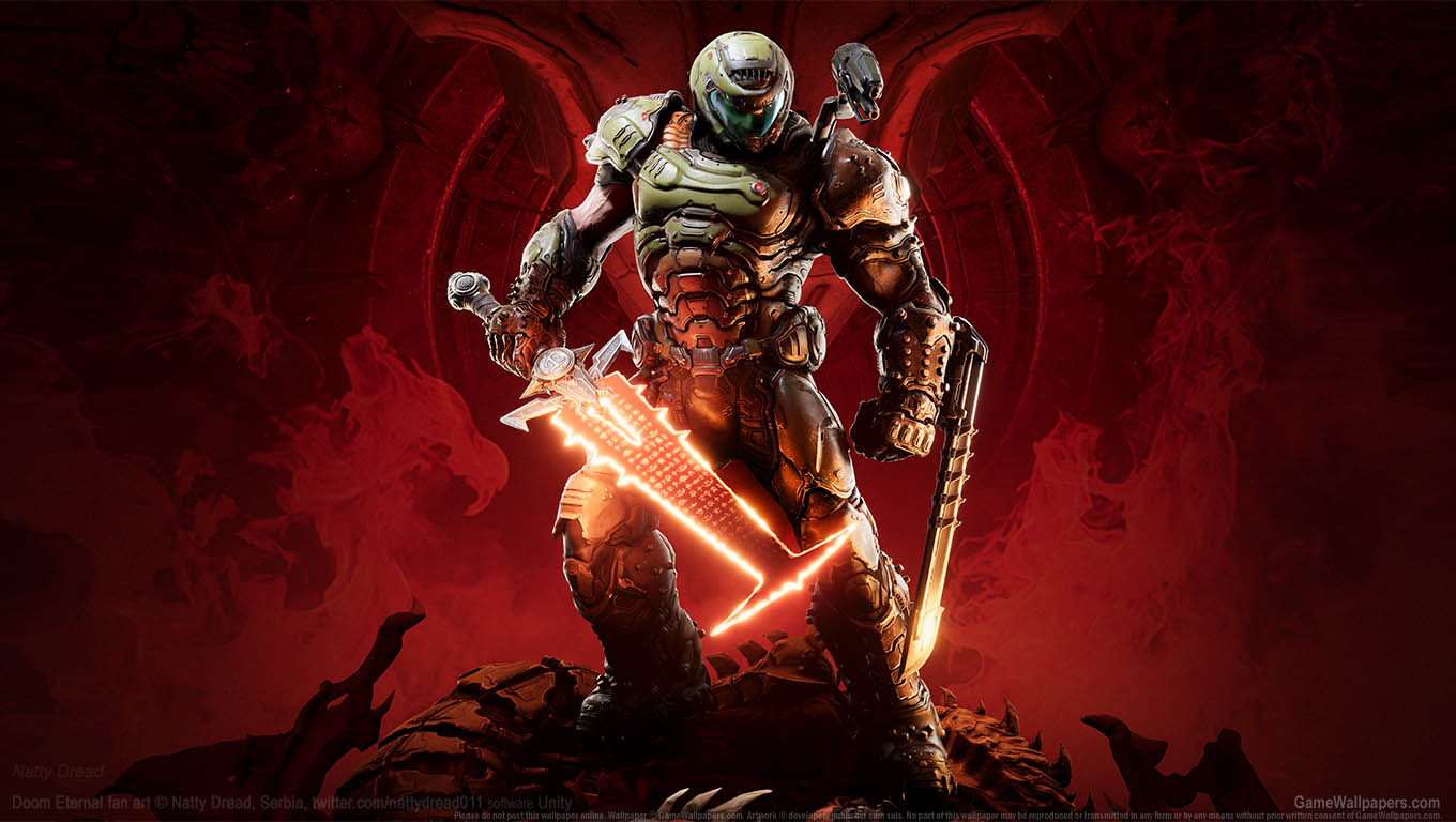 Doom Eternal fan art wallpaper 01 1360x768