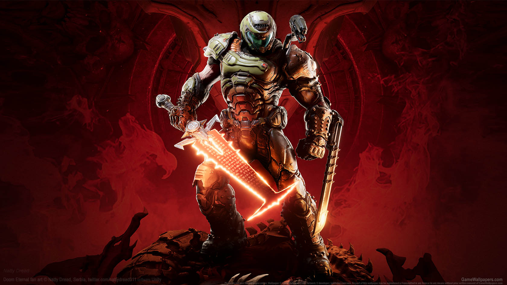 Doom Eternal fan art achtergrond 01 1680x945