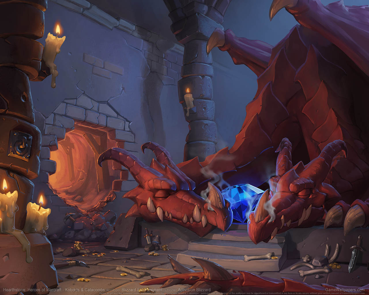 Hearthstone: Heroes of Warcraft - Kobolds & Catacombs achtergrond 01 1280x1024