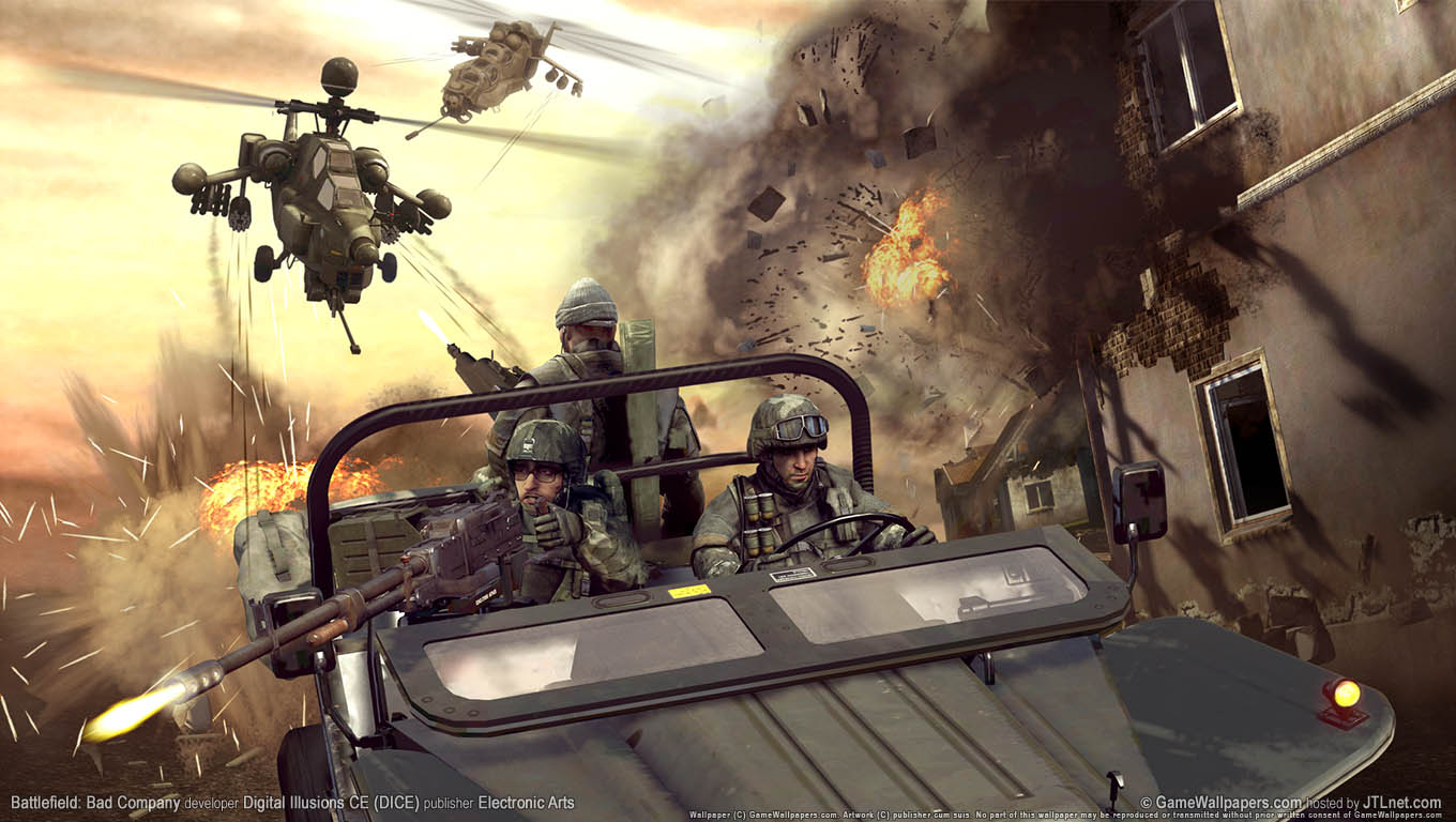 Battlefield: Bad Company achtergrond 01 1360x768
