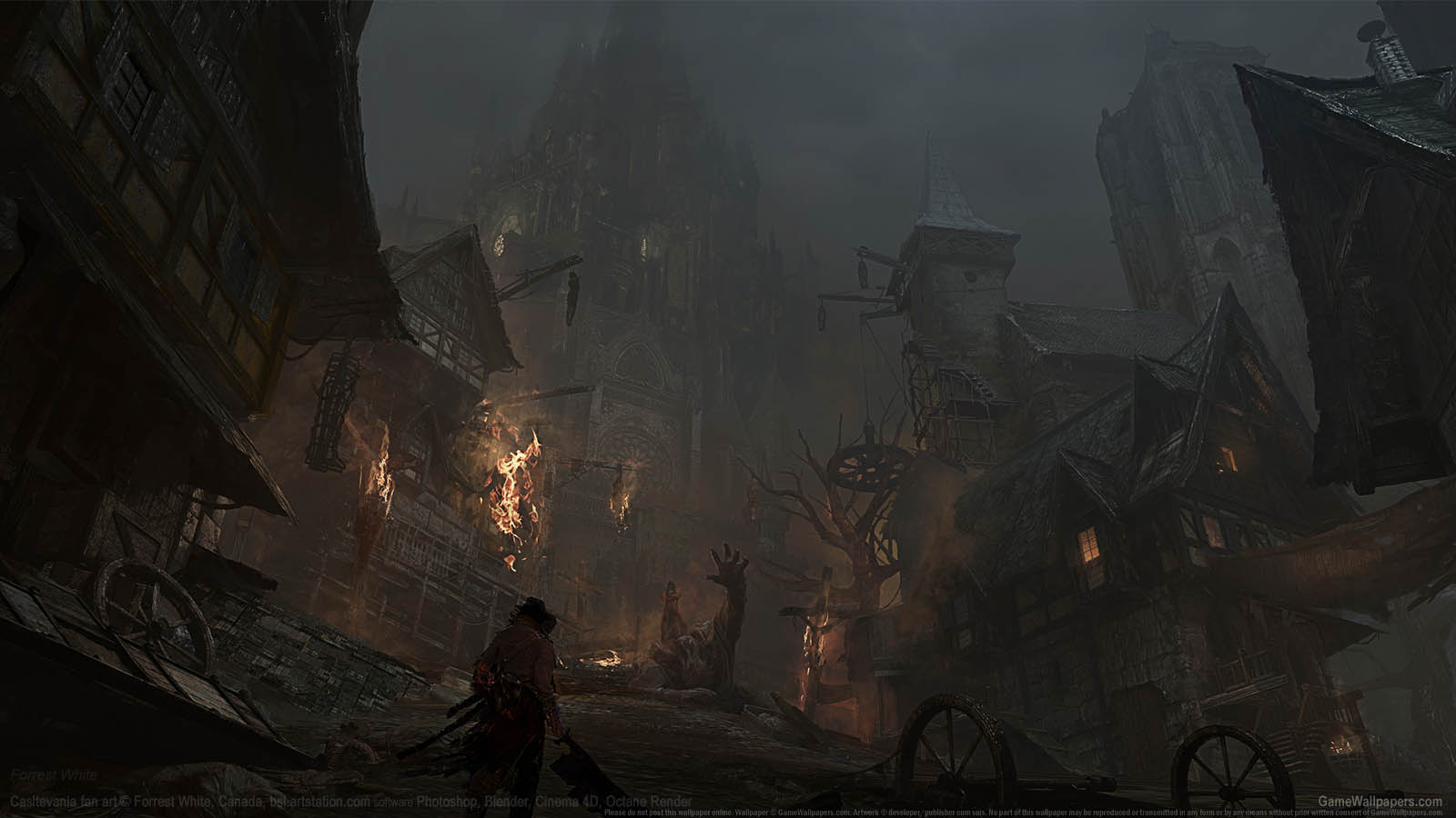 Castlevania fan art wallpaper 01 1600x900