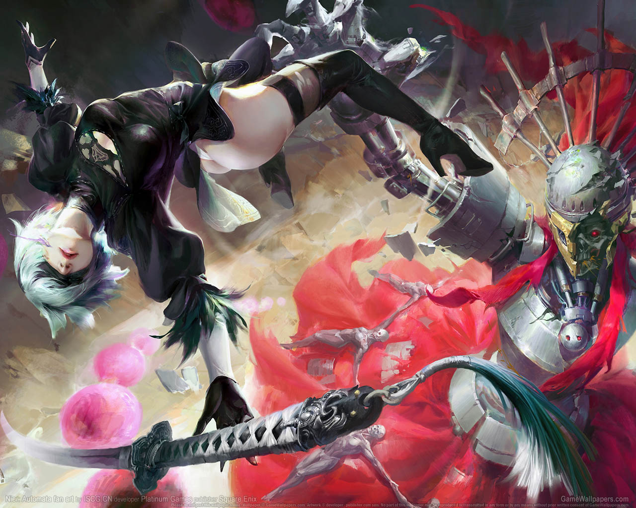 Nier Automata fan art wallpaper 01 1280x1024