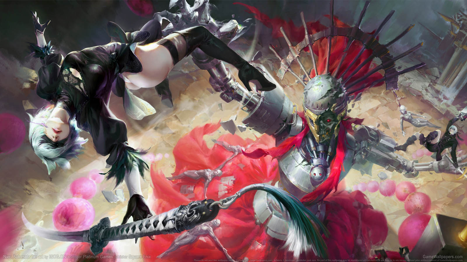 Nier Automata fan art wallpaper 01 1600x900