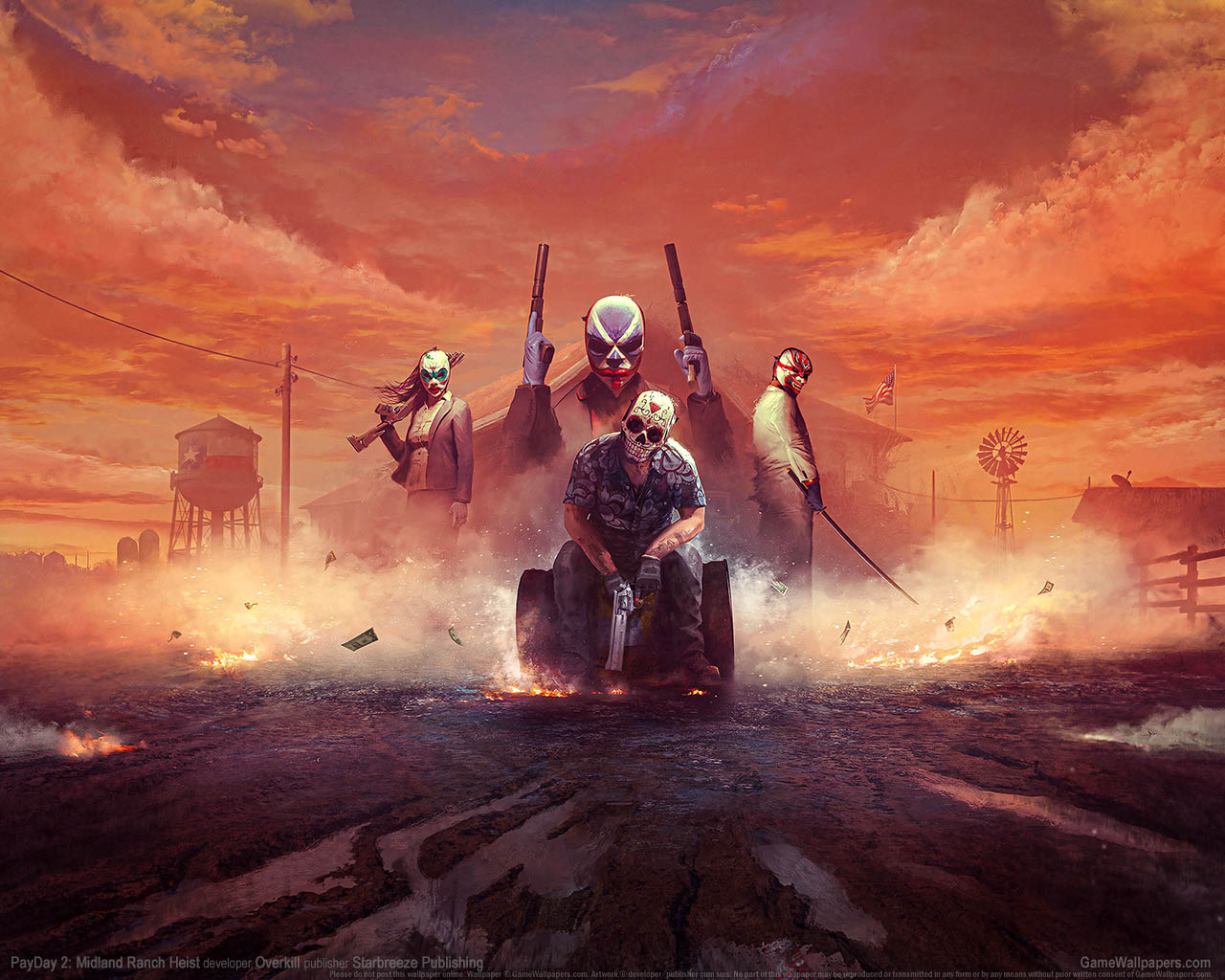 PayDay 2: Midland Ranch Heist achtergrond 01 1280x1024