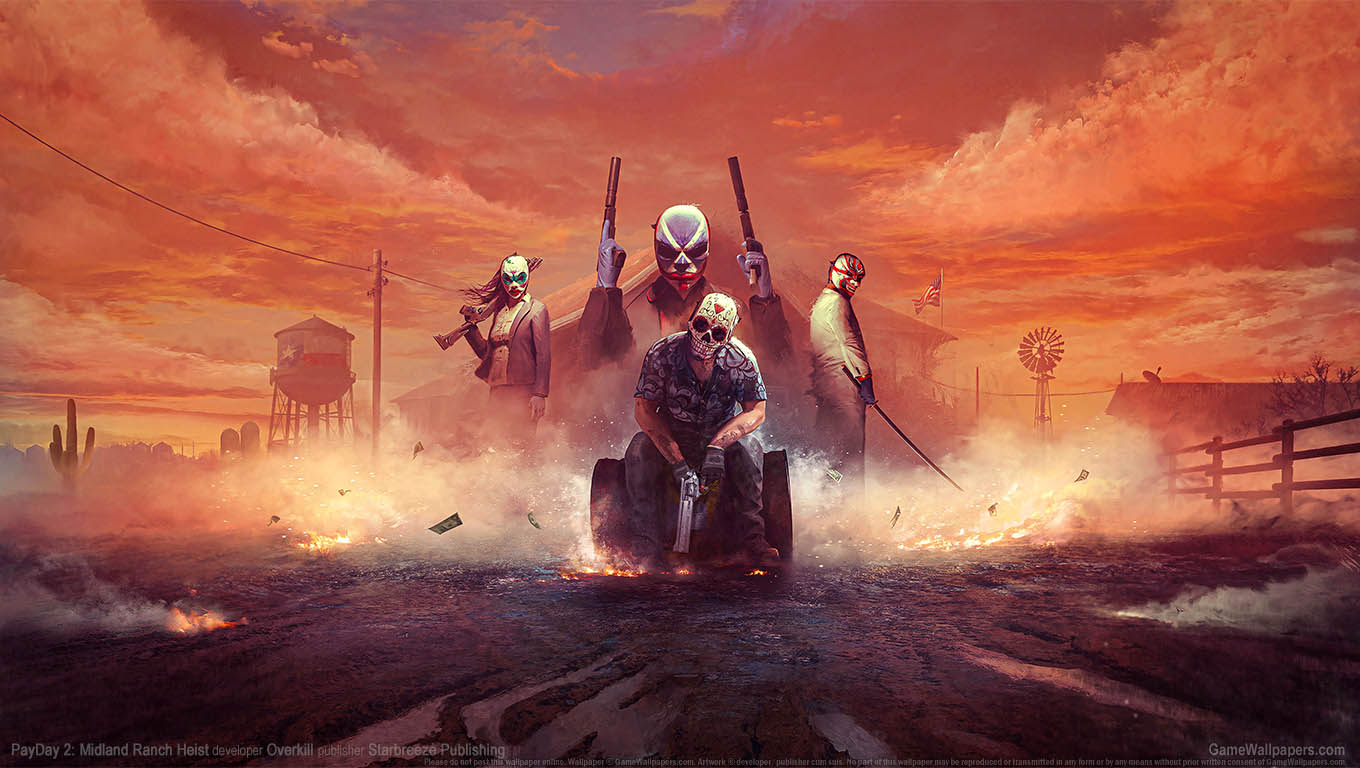 PayDay 2: Midland Ranch Heist Hintergrundbild 01 1360x768