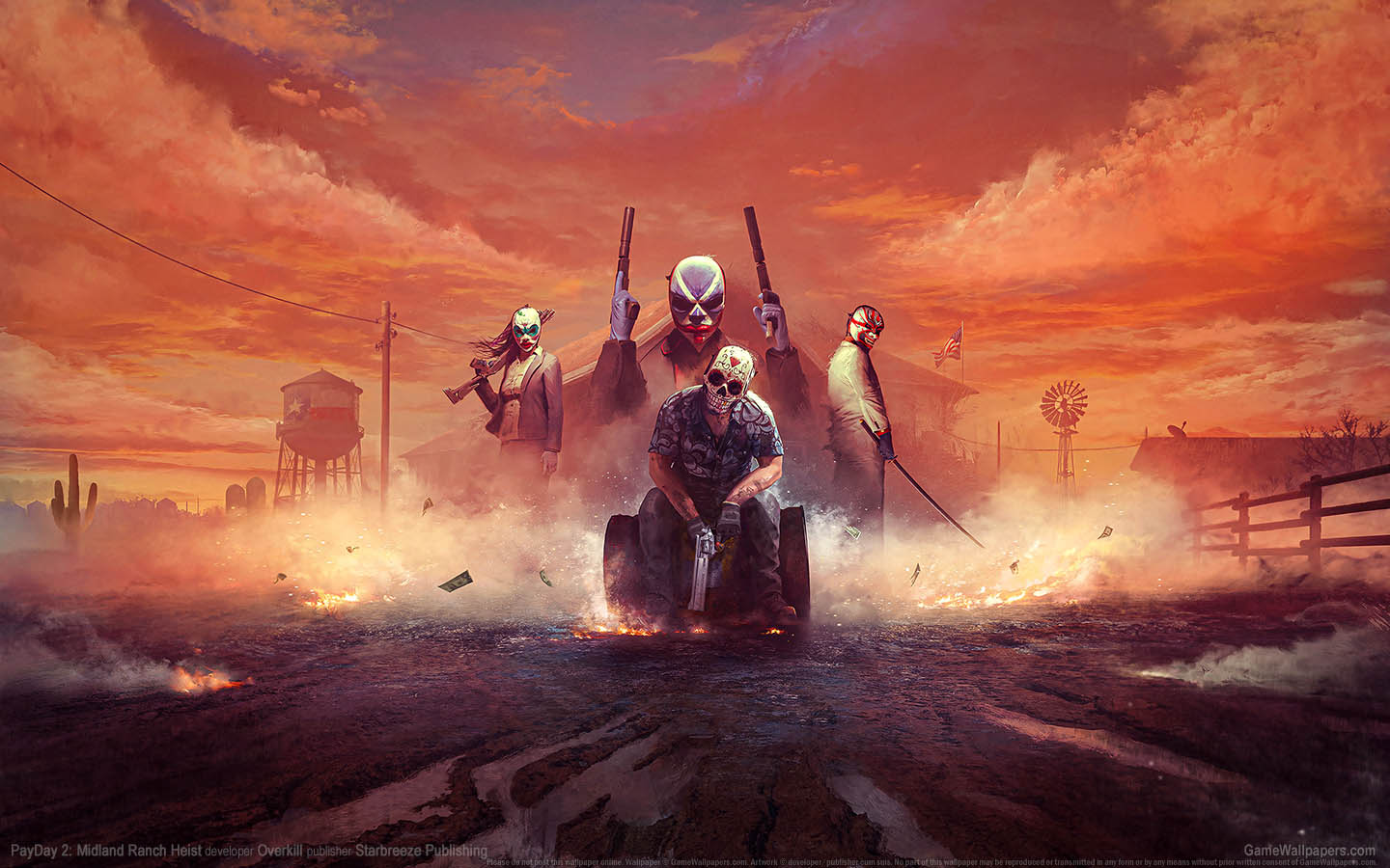 PayDay 2: Midland Ranch Heist achtergrond 01 1440x900