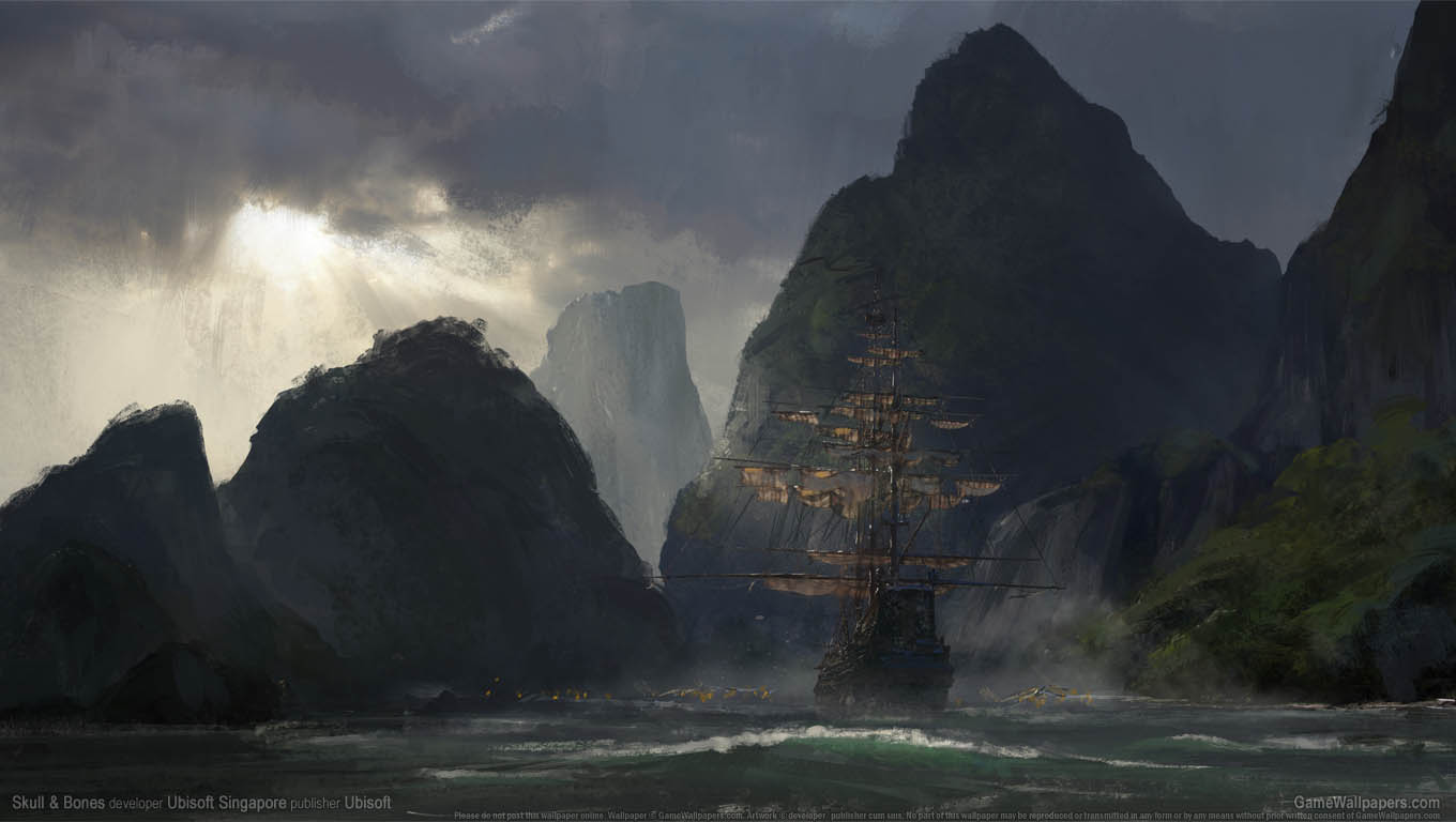 Skull & Bones achtergrond 04 1360x768