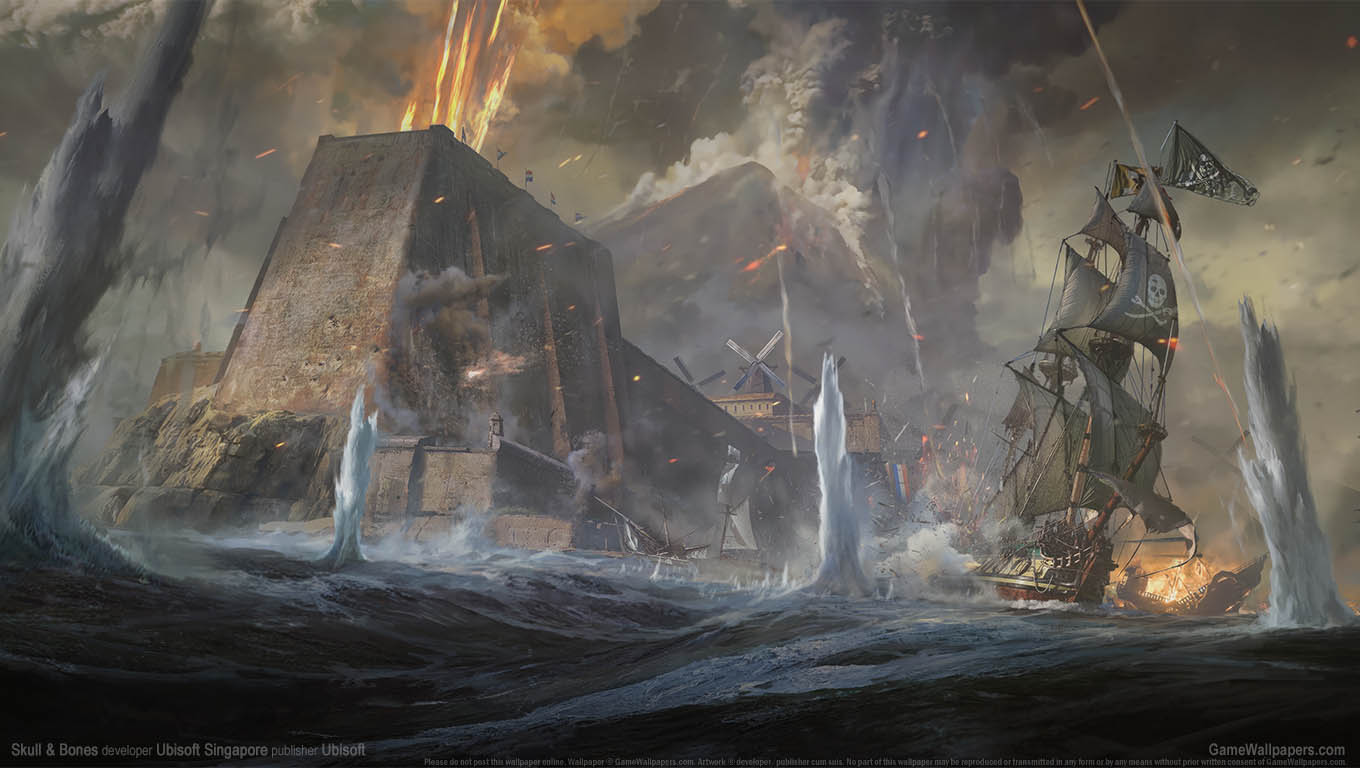 Skull & Bones wallpaper 09 1360x768