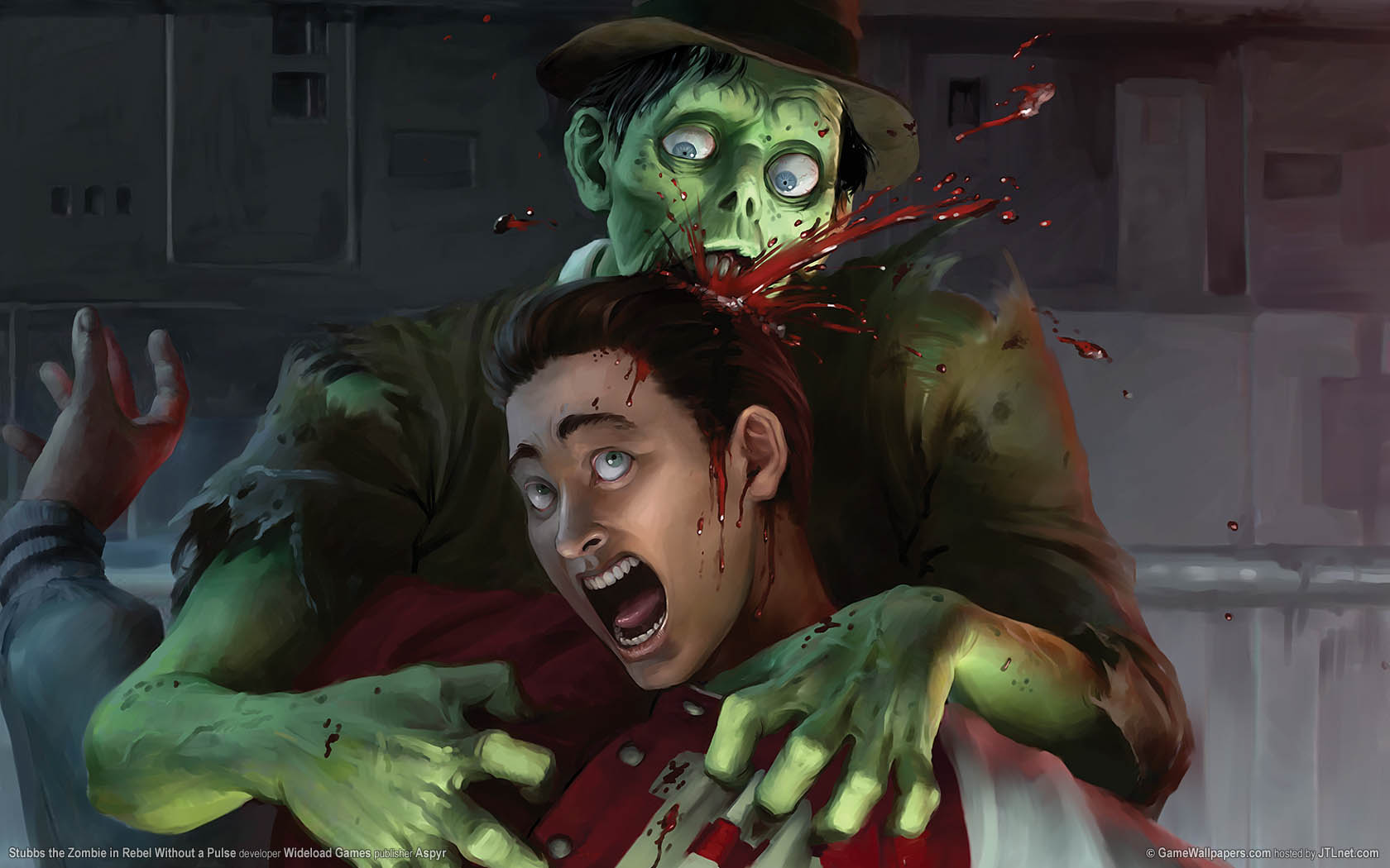 Stubbs the Zombie in Rebel Without a Pulse achtergrond 02 1680x1050