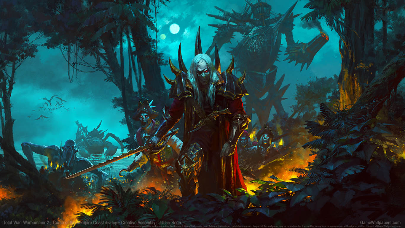 Total War: Warhammer 2 - Curse of the Vampire Coast achtergrond 01 1366x768